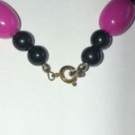 Elegant Vintage Pink and Black Beaded Boho Retro Necklace Photo 3