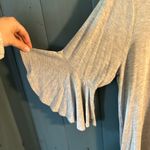 Zenana Outfitters  Heather Grey Flutter 3/4 Sleeve Blouse | Size XL Photo 4