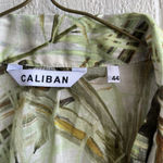 Caliban Italian Cotton Tropical Print Green Tunic Shirt Swim Coverup Size 44 Size L Photo 2