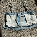 ZARA  Denim Skirt Strappy Crop Tank Top ( M ) Photo 10