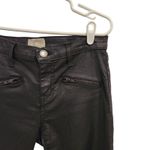 Current/Elliott  The Soho Zip Stiletto Skinny Jeans Mid Rise Black Coated Size 28 Photo 3