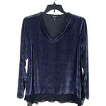 Simply Vera Wang Purple Black Velvet Burnout Long Sleeve V Photo 0