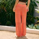 Free People #39 NWT  Carla Fauxchet Pants in Fresh Coral Photo 3