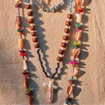 Free People Ariana Ost Easy Does It Pearl Cross Strand Necklace Bohemian Beach Photo 5