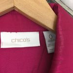 Chico's Chico’s Pink Glitter Semi Sheer Button Up Long Sleeve Blouse Top S Photo 3