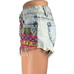 Twelve by Ontwelfth Multicolor Tribal Aztec Western Cut Off Denim Jean Shorts 28 Blue Photo 1