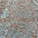 Ellen Tracy Women’s size 8  nude light aqua blue lace overlay dress sequence READ Photo 7