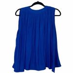 Free People Darcy Royal Blue Cap Sleeve V-neck Pleated Tank Top Photo 8