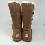 PIKA Teya Button Mid Boots shearling lined light chestnut size US 10 suede Brown Photo 3