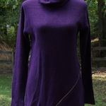 Bar III NWT Purple Dynasty Cowl Turtleneck Sweater Zipper Fall Winter Size XS Photo 0