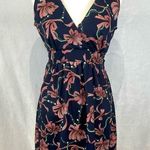 Tea N Rose Ribbons and pearls navy vneck and back dress size small Photo 0