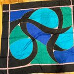 Abstract pattern‎ vintage scarf blue green purple accessory purse Luxe Photo 1