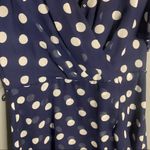 Eliza J  navy polka dot deep v chiffon ruffle dress Photo 3