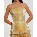 Mac Duggal  49911 Gold Strapless Pleated Metallic Layered Ruffle Gown Sz 2 NEW Photo 1