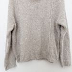 Jennifer Lopez ‎ Womens Sweater Size L Petite Beige Metallic Knit Soft Glam Cozy Photo 2