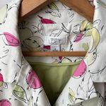 Loft Ann Taylor Vintage Y2K Fruit Print Apple Pear Trench Coat Jacket Cotton Photo 1