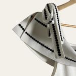 Parker  Dorothy White Knit Cold Tie Shoulder A-Line Stitched Mini Dress Size S Photo 6