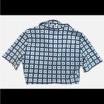 ZARA  Geometric blue/violet collared crop top. Size Medium Photo 1