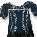 Poupette St. Barth  Beach Cover up Black White Embroidered Size Small Boho Photo 1