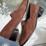 DONAL J PLINER Brown Leather/ Faux Suede Square Toe Loafers Shoes Size 8.5 N Photo 3