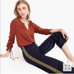 J.Crew New Point Sur drapey open V-neck top Black Photo 1