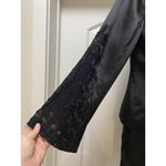 Cache  Pant Suit Set Womens 2 4 Black Satin Lace Floral Beaded Two Piece Formal Photo 3