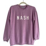 Nash Collection Ribbed Lilac sweatshirt Sz YXL Sporty casual Academia Festival Pink Photo 1