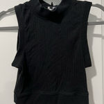 Brave Soul ✨ Brave Soul London Cropped High Neck Top - Size Medium - Black Photo 0
