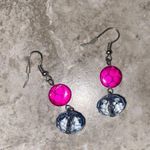 Hot Pink/Blue Dangle Earrings Blue Photo 0