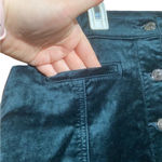 7 For All Mankind  Green Mini Button Up Skirt With Pockets‎ Size 26 Photo 5