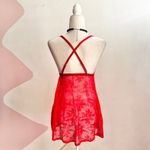 Red Lace Babydoll Top Y2K 2000s Coquette‎ Fairycore Romantic Small Photo 1