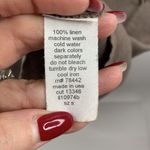 Allen Allen  Sz S Linen Sheath Shirt Dress Brown Sleeveless Split V-neck Women’s Photo 5