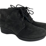 Dansko  Womens Black Suede Lace-Up Ankle Boots Size 37 US 7 Comfortable Wedge Photo 0