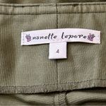 Nanette Lepore  Vintage Women’s Size 4 Olive Army Green Belted Flared Pants Photo 3