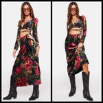 We Wore What 💕WEWORWHAT💕 Cut Out Flocked Velvet Dress ~ Burnout Velvet Floral Print M NWOT Photo 7