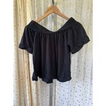 Roxy 100% Cotton Smocked Off Shoulder Short Bell Sleeves Flowy Blouse XS Photo 2
