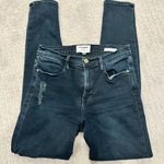 frame denim Frame Le High Skinny Distressed Ankle Jeans in Dark Blue (Positano) size 27 Photo 3