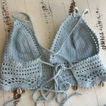 Crochet top and bottom baby blue with seashells bikini swim set Size undefined Photo 5