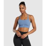 Gymshark Halter Neck Crop Cami Tank Faded Blue Size Medium Photo 9