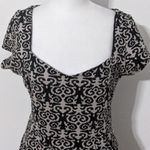 Deletta Black and Cream Mini Dress with Back Cutout Size Small Wedding Guest Dre Photo 2