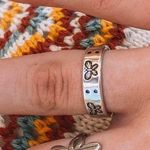 Little Butterfly Engraved Silver Ring Photo 0