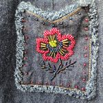 Vintage Telluride Blue Denim Beaded Skirt 12 Red Photo 1