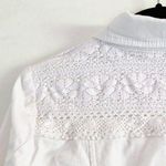 Chico's  Moto Jacket M Knit Lace Shoulders Zippers White Photo 1