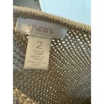 Chico's Womens Sweater Sz 2 L 12 Gold Metallic V-Neck Photo 7