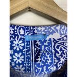 J. McLaughlin  Catalina Cloth‎ Top Sz L Floral Paisley Patchwork Blue 3/4 Sleeve Photo 4