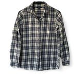 Madewell Blue Plaid Button Up Flannel Shirt Photo 0