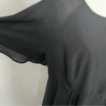 Torrid  Dress Midi Flutter Sleeves Lace Up Back Round Neck Chiffon Lined Black Photo 8