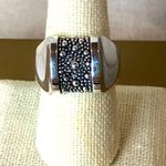 MICHAEL DAWKINS Sterling Silver Starry Night Oxidized Caviar Accent Ring Sz 8.75 Photo 12