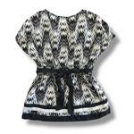 Bebe Silk Kimono Dolman Sleeve Blouse Womens Size XS Black White Y2K Photo 3