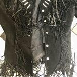 Echo Mountain Vintage 80s by Arturo Suede Western Black Jacket Fringe Beads sz S Photo 5